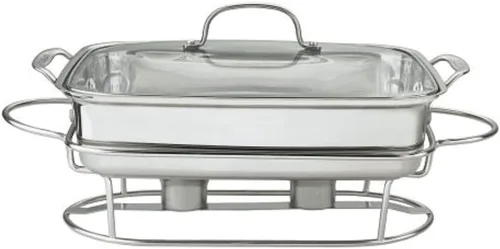 Vista 4 de Cuisinart 7BSO-34 - Servidores de buffet ovalados de acero inoxidable de 13-1/2 pulgadas, color plateado