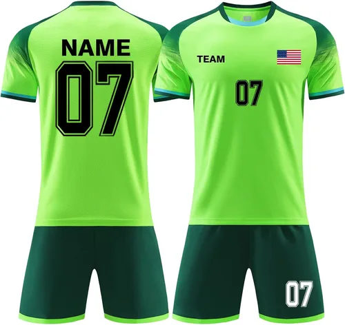 Uniforme de fútbol personalizado con número de nombre, logotipo del equipo, personaliza uniformes de fútbol de fútbol para niños y adultos