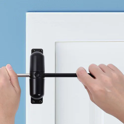Vista 3 de Cierrapuertas automático, cierrapuertas de resorte de seguridad, fácil de instalar para convertir puertas con bisagras en cierre automático