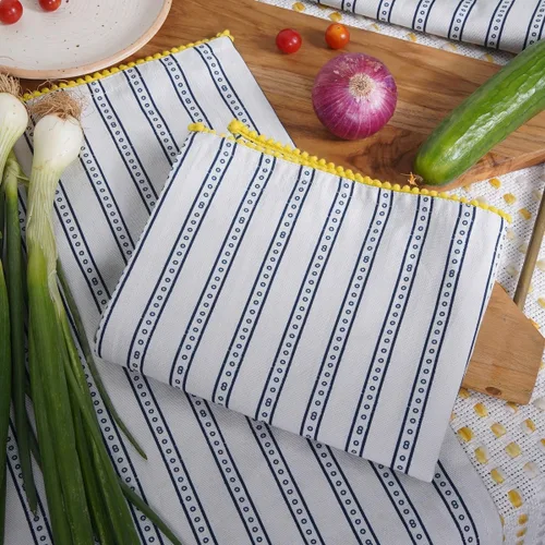 Vista 12 de TARAN LIVING Paños de Cocina y de Té Estampados de Algodón con Barra para Platos, 18 x 28 pulgadas con Ribetes, Juegos de Paños de Cocina de Algodón