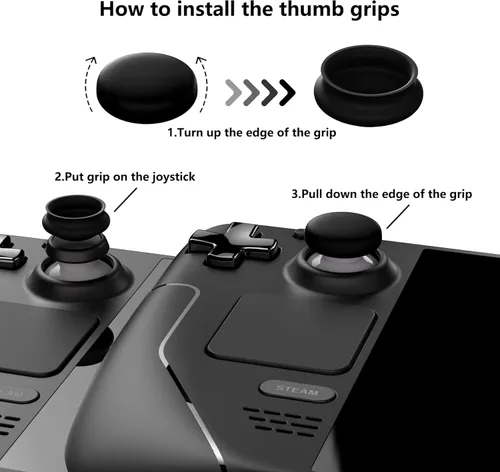 Vista 3 de PlayVital Thumb Grip Caps for Steam Deck LCD, Silicone Thumbsticks Grips Joystick Caps for Steam Deck OLED - Halloween Pumpkin Bat