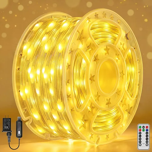 Vista 10 de Luces de Navidad para exteriores, 800 LED de 262 pies, luces de hadas multicolor IP67 impermeables, tira de luces enchufables con control remoto, 8