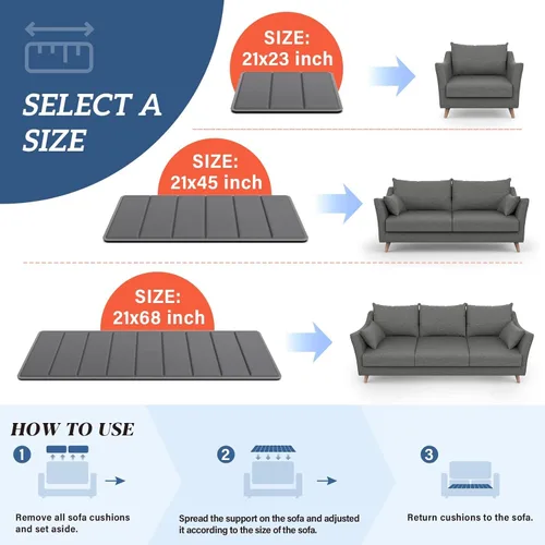 Vista 10 de Jin&Bao Soporte de cojín de sofá para flacidez, cojín de sofá de madera maciza resistente, soporte de 21 a 45 pulgadas para sofá biplaza, soporte