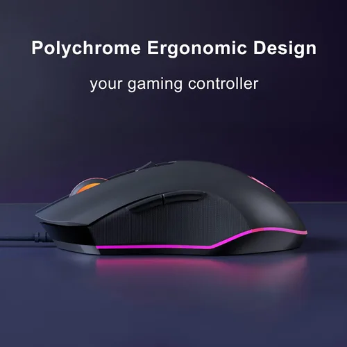 Vista 9 de Tmd Touch Redimp - Mouse para juegos con cable para PS4 Xbox One PC y laptop juegos y trabajo botones laterales y luces LED retroiluminadas negro