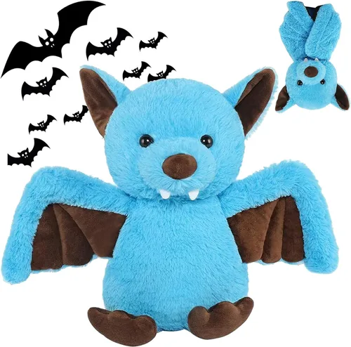 Peluche de murciélago de peluche de 11 pulgadas para Halloween, muñeco de peluche para dormir, juguetes para cumpleaños, Navidad, regalos peludos