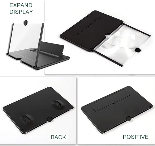 Vista 5 de Lupa de pantalla para teléfono inteligente de 16 pulgadas, amplificador plegable 3D HD, soporte para teléfono con ángulo ajustable, regalo