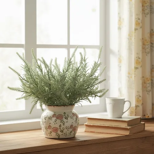 Vista 45 de SIDUCAL Florero decorativo de cerámica Florero rústico de 7.48 pulgadas para decoración del hogar, mesa, sala de estar, baño, escritorio de café