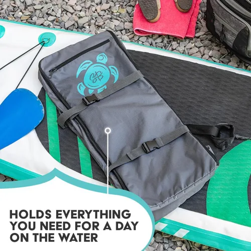 Vista 6 de Mochila de remo – Bolsa de viaje de SUP de gran capacidad de 110L con correas acolchadas para el hombro, mochila de almacenamiento impermeable
