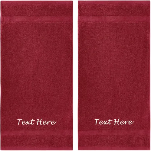 Vista 43 de Juego de Toallas Personalizadas con Texto Bordado - Paquete de 2 Sábanas de Baño de Algodón Turco Altamente Absorbentes y Súper Suaves para Spa