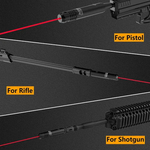 Vista 6 de Kit de mira de perforación rojo con interruptor de botón para.17 a 12GA Calibre Rifles Pistola, mira láser roja