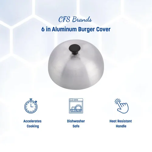 Vista 2 de Carlisle FoodService Products 60103 Cubierta de aluminio para hamburguesas/cúpula de fusión de queso, 6