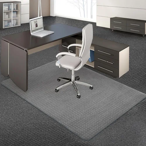 Vista 11 de Paquete de 2 tapetes para sillas de oficina, 48 x 30 pulgadas, protector de piso de plástico transparente resistente para suelos alfombrados de pelo