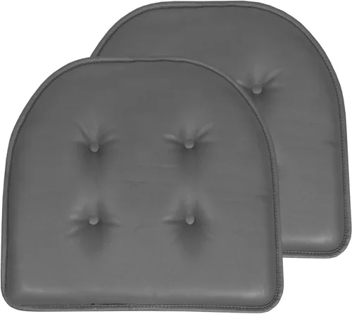Vista 74 de Sweet Home Collection - Cojín de espuma viscoelástica para silla con capitoné, antideslizante, en forma de U, de 17 x 16 pulgadas, a cuadros Cuadros