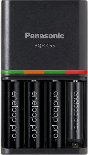 Vista 7 de Eneloop Panasonic BK-3HCCA4BA pro AA Baterías recargables precargadas Ni-MH de alta capacidad, paquete de 4, negro y batería recargable avanzada