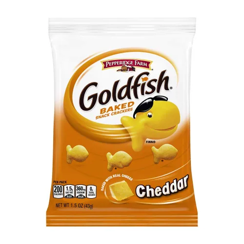 Pepperidge Farm Goldfish - Galletas horneadas con queso cheddar, 1.5 onzas, paquete de 72