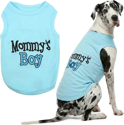 Vista 102 de Playera parisina para perros con palabras bordadas "I Love My Mommy" - 100% algodón, camiseta rosa para perros - Chaleco sin mangas para mascotas