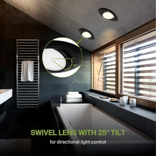 Vista 4 de ASD Luz empotrable LED cardán de 6 pulgadas, 15 W, 1230 lm, 2700 K/3000 K/3500 K/4000 K/5000 K seleccionable, iluminación ajustable direccional