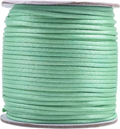 Vista 71 de KONMAY - Cuerda de nailon satinado de seda, 45.72 metros, 0.8mm cola de rata, para nudos chinos, Kumihimo, abalorios, macramé, joyería, Verde manzana