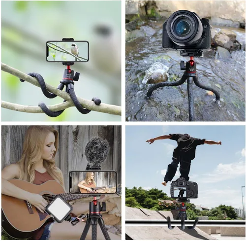 Vista 7 de Trípode de cámara portátil, mini soporte flexible para teléfono con zapata fría para iPhone cámara Gopro Travel