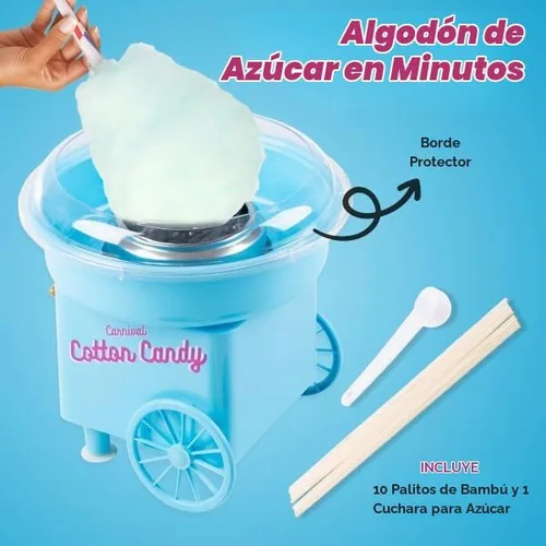 Vista 2 de Great Northern Popcorn - Mini máquina de algodón de azúcar para encimera con cuchara de azúcar y 10 palitos de servir, máquina para hacer dulces