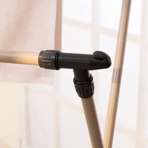 Vista 4 de Perchero de secado de ropa, ajustable y plegable, perchero de ahorro de espacio, perchero retráctil de 47 a 79 pulgadas, perchero resistente