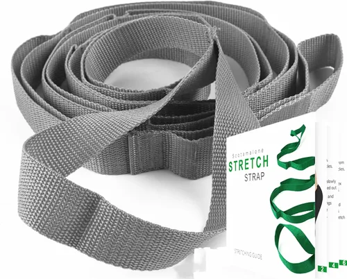 Scotamalone Correa elástica para yoga, terapia física para entrenamiento en casa, ejercicio, pilates y gimnasia, 10 bucles bandas elásticas no gris