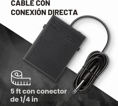Vista 3 de M-AUDIO SP-1 Pedal de sostenimiento universal para teclados MIDI, pianos digitales, pianos eléctricos y más