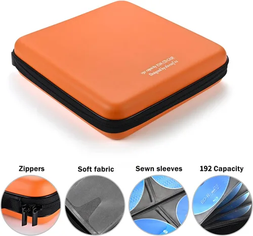 Vista 64 de Funda para DVD, estuche de CD EVA, organizador de almacenamiento, portátil, protector de DVD, soporte para billetera para coche