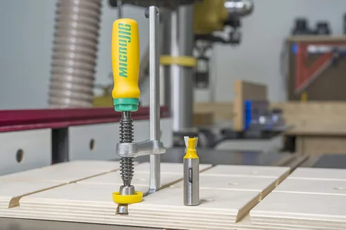 Vista 4 de MICROJIG Matchfit MB-050-0514 - Broca de cola de milano para abrazaderas de cola de milano, 14°, perfil de cola de milano, color amarillo