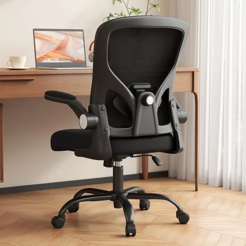 Office Chair, Ergonomic Desk Chair with Adjustable Lumbar Support, Mesh Computer Chair, Comfortable Lumbar Support for Home Office Use (Black)