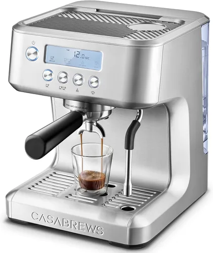 Vista 10 de CASABREWS Máquina de café expreso ultra con pantalla LCD, cafetera de espresso de 20 barras con potente espumador de leche, temperatura