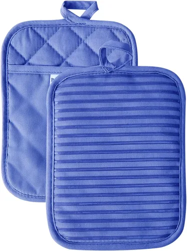 Vista 6 de Kitchen Everyday - Juego de 2 soportes para ollas básicos resistentes al calor, silicona suave, resistente al agua, guantes de horno con bolsillo
