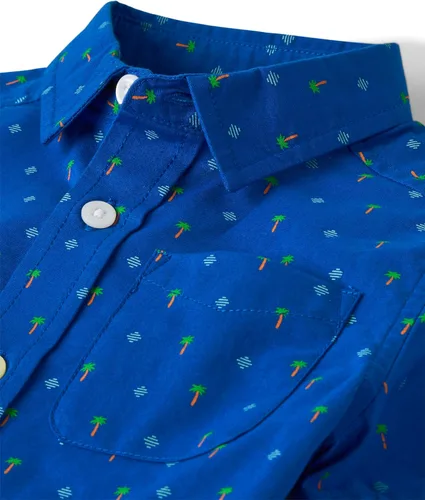 Vista 3 de The Children's Place Camisa de manga corta con botones de popelina para bebés y niños pequeños