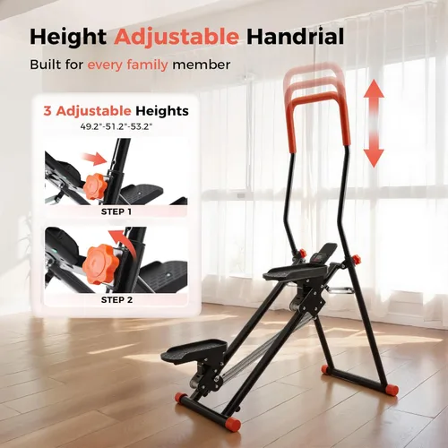Vista 4 de Stair Stepper for Home, Upgraded 3-Level Adjustable Resistance& Incline, Extra-Wide Non-Slip Pedals, LCD Counter with Phone Holder, 350 lbs Capacity