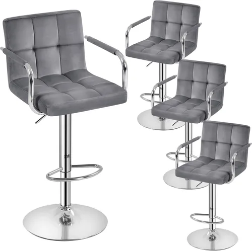 Vista 39 de Yaheetech - Juego de 2 taburetes de bar, taburetes giratorios ajustables de piel sintética, sillas de bar de altura de mostrador hidráulicas