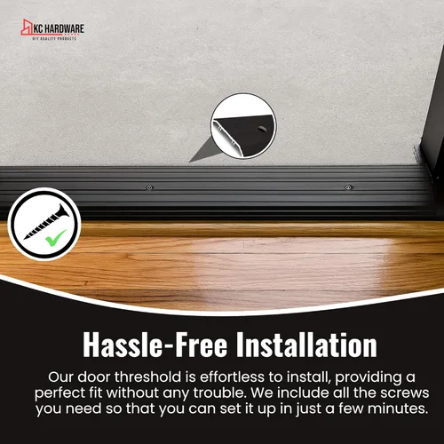 Vista 5 de CBW Umbral de aluminio de 4 pulgadas de ancho 1/2 pulgadas de alto - 36 pulgadas de largo (anodizado negro)