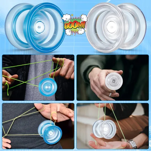 Vista 5 de P02 PC para principiantes YoYo + Pro Metal yoyo Responsive Dual Mode Yo Yo Top Finger Spin, Yoyo Trucos de Yoyo, yoyo para principiantes y adultos