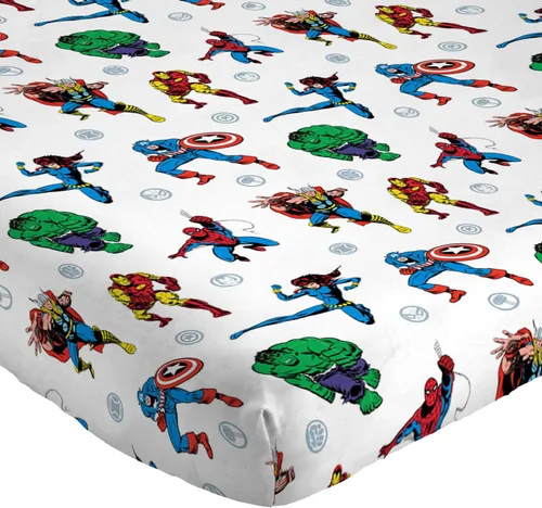 Vista 5 de Jay Franco Avengers Fighting Team de Marvel - Juego de sábanas de tamaño individual, de microfibra y resistentes a la decoloración, 3piezas, ropa