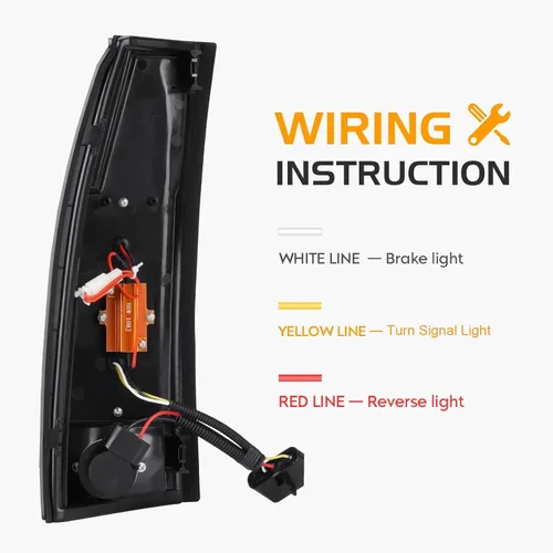 Vista 4 de Conjunto de luces traseras + 3ª luz de freno de carga para Chevy GMC C/K 1500 2500 3500 88-99, para Chevy Silverado 94-98, para Blazer 92-94, luces