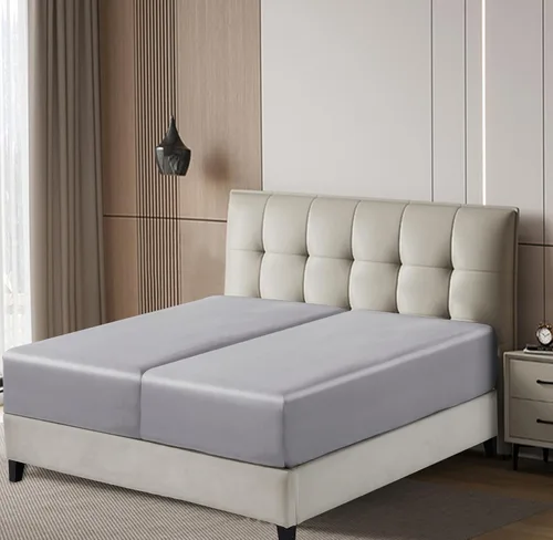 Vista 20 de Sábana bajera ajustable de tamaño individual solo viscosa derivada de bambú, 400 hilos, bolsillo profundo de 8 a 16 pulgadas, sábana inferior que