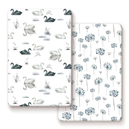 Vista 20 de Juego de 2 sábanas ajustables de punto de jersey elástico ultra suave para parque de juegos (Pack and Play), sábanas de cuna portátil/mini seguras