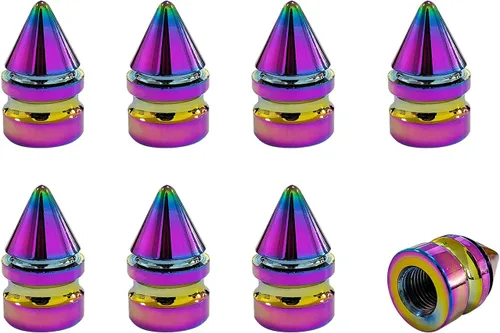 Vista 19 de Ziciner 4 piezas de tapas de válvula de neumático para automóvil, accesorios de aleación de aluminio con puntas, cubiertas de válvula de rueda