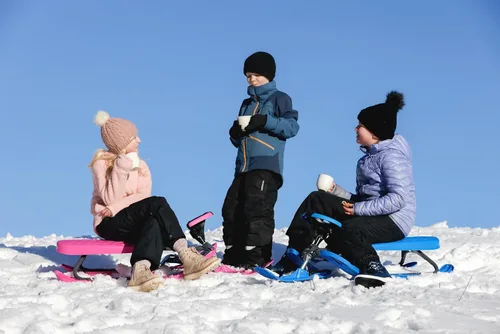 Vista 6 de STIGA Snowracer Curve Snow Sledge with Steering Wheel and Brakes for Children from 7 Years Old