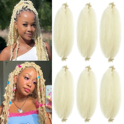 Vista 24 de Cabello Afro Twist de 12 pulgadas, Cabello Afro Trenzado de Ganchillo (12 Pulgadas (Paquete de 3), RED#)