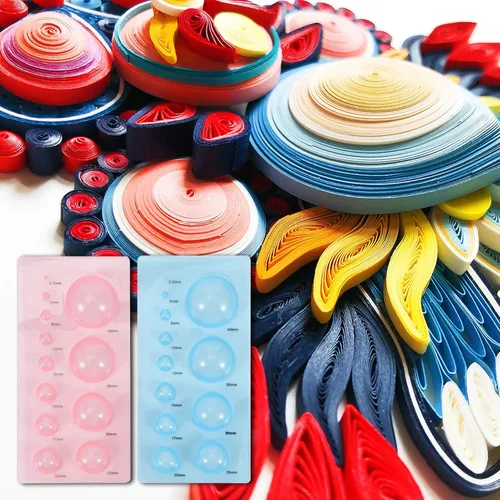 Vista 7 de ARTIBETTER 4 piezas de papel Quilling molde plástico Quilling herramientas 3D medias bolas molde para proyectos de manualidades DIY