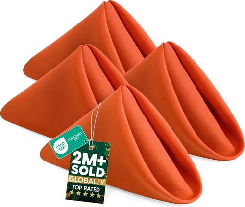 Vista 18 de Utopia Home Paquete de 24 servilletas de tela de 20 x 20 pulgadas, servilletas de cena 100% poliéster con bordes dobladillos, servilletas lavables