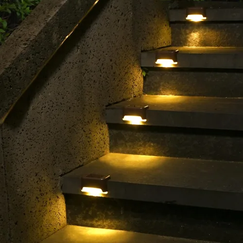 Vista 8 de SOLPEX - Juego de 16 luces solares para cercas al aire libre, luces impermeables LED para escalones solares para escaleras al aire libre, terraza