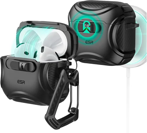 Vista 15 de ESR Funda para AirPods Pro 3 (2025), compatible con Airpods Pro de 3ª generación (cable USB-C), MagSafe sin esfuerzo, bloqueo a prueba de caídas