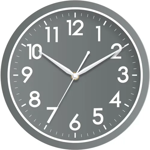 Vista 13 de AKCISOT Reloj de pared para baño de 10 pulgadas, relojes de pared analógicos pequeños que funcionan con pilas, silenciosos y sin tictac