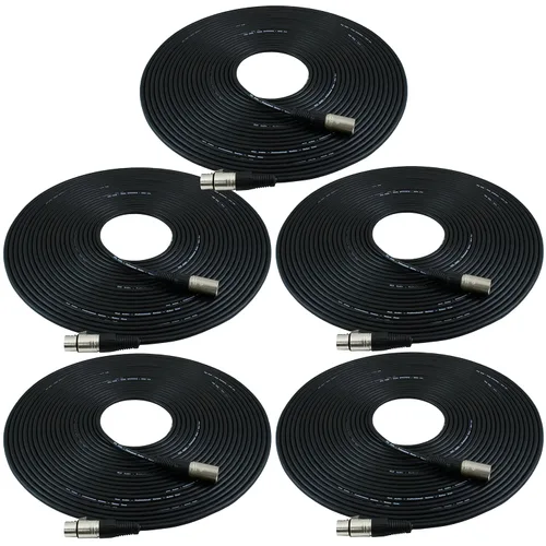 Vista 11 de GLS Audio Cables de conexión de cable de micrófono de 25 pies - XLR macho a XLR hembra cables de micrófono negro - Cable de serpiente de micrófono